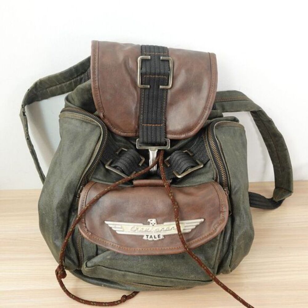 1980s‎ Vintage Flight Bag Military Backpack Canvas Top Gun Sherpa CHEVIGNON Rare